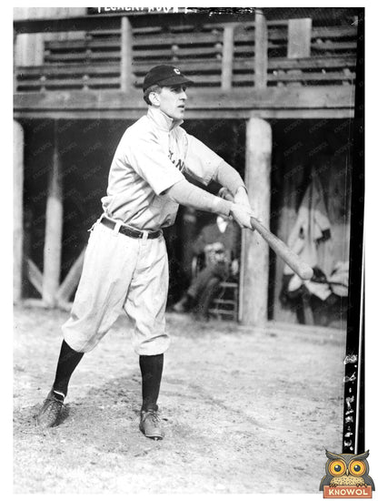 1912 Cleveland Indians Baseball Star in Action