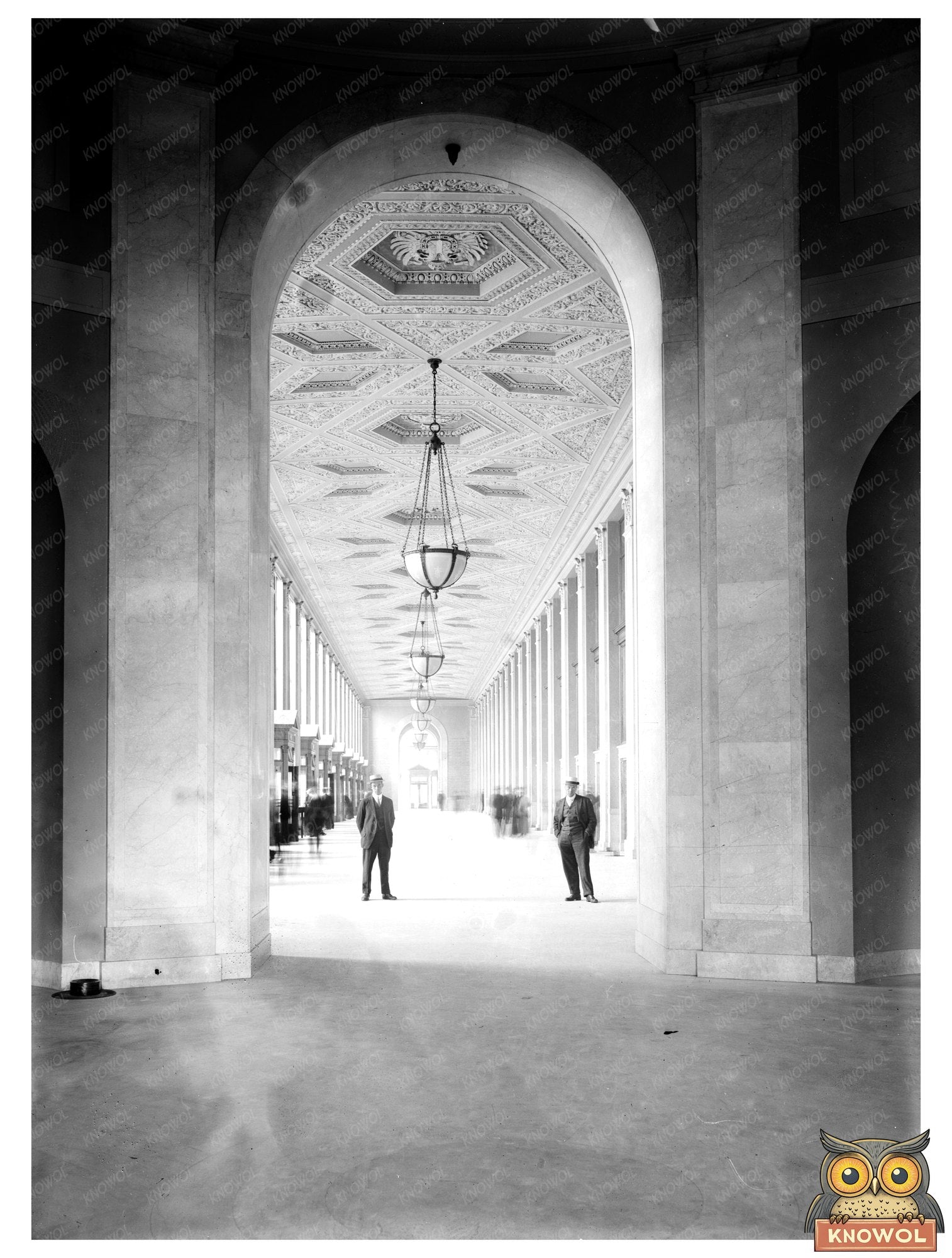 Vintage Main Corridor of New York Post Office, 1914