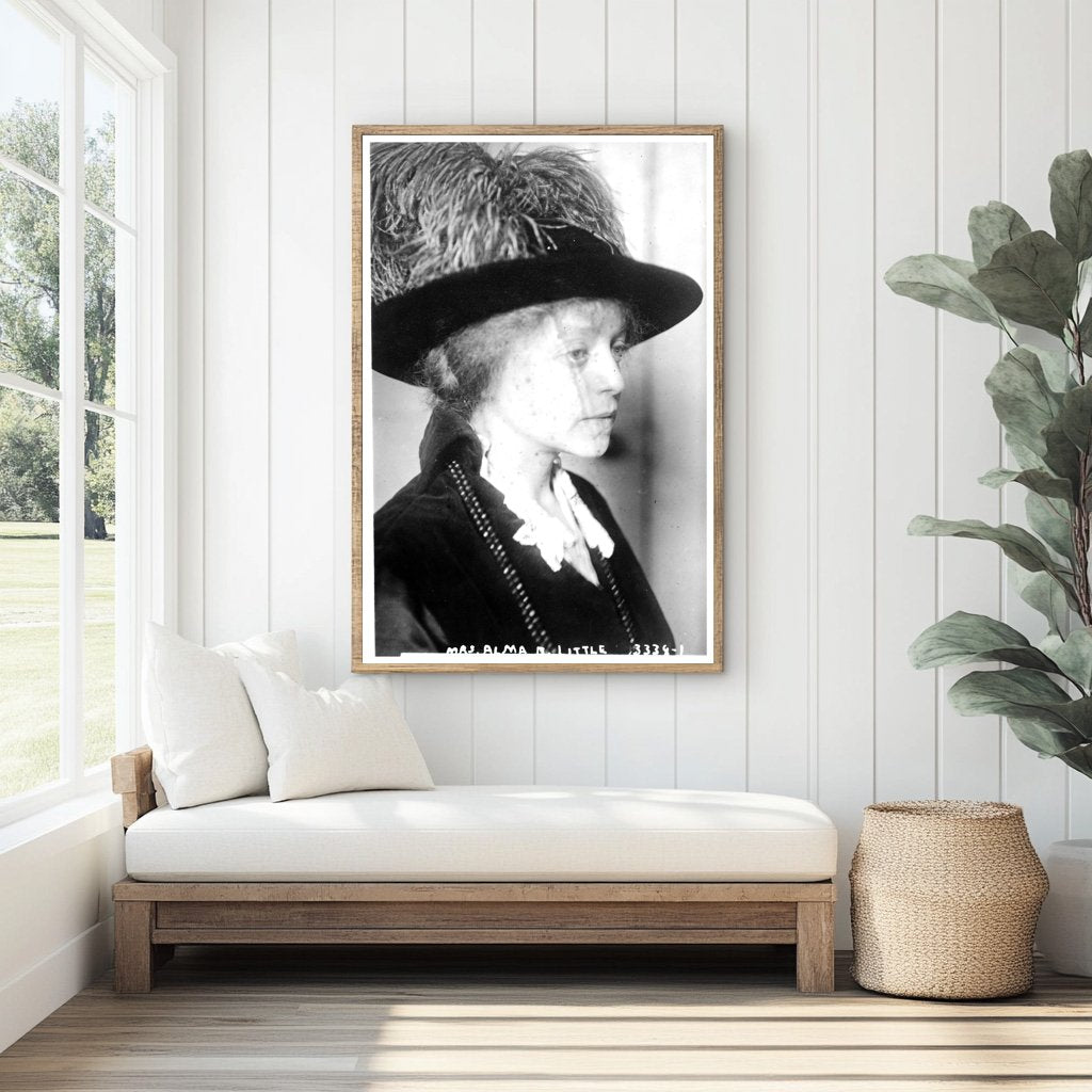 Elegant Society Portrait of Alma B. Little, 1910s
