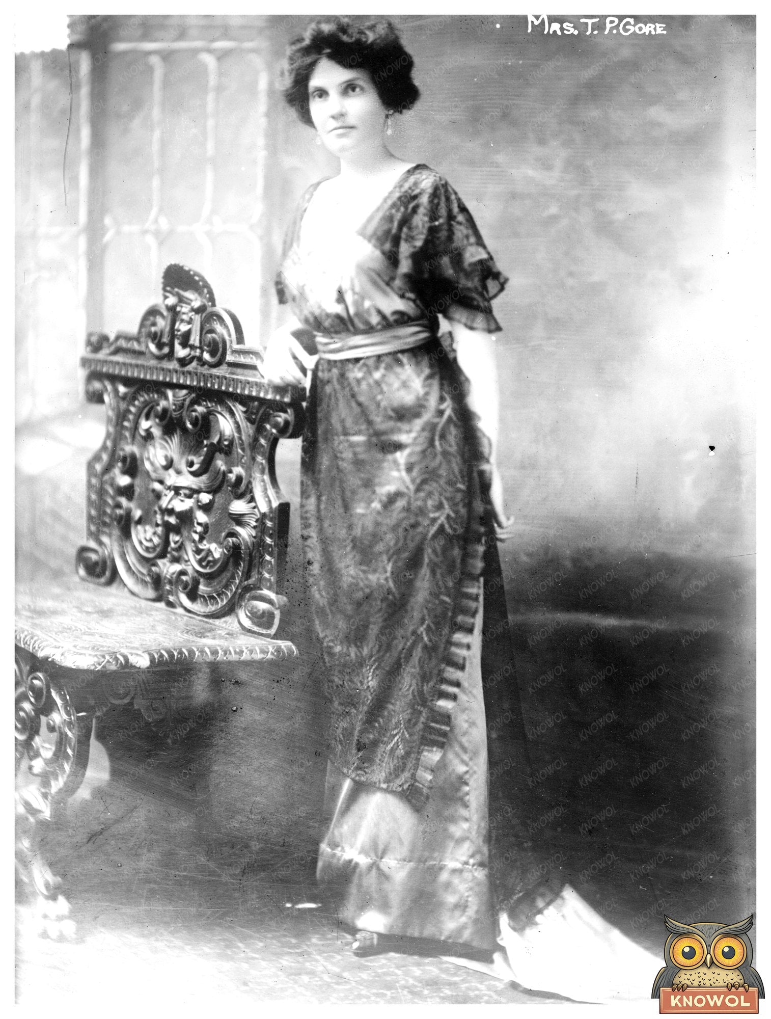Elegant Portrait of Mrs. T.P. Gore, circa 1910