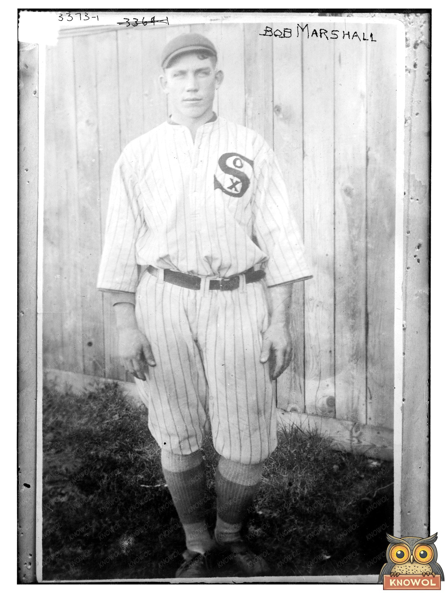 1914 Davenport Blue Sox Baseball Catcher Bob Marshall