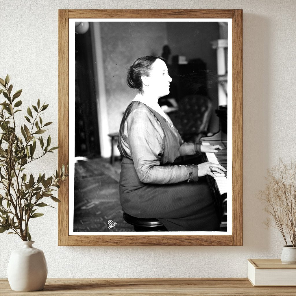 Historic Melanie Kurt, [at piano] Print, Vintage Art