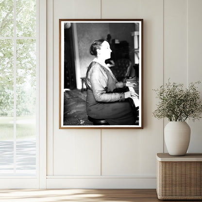 Historic Melanie Kurt, [at piano] Print, Vintage Art