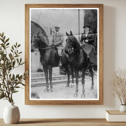 Historic Allan Stoneham and wife at Etaples Print, Vintage Art