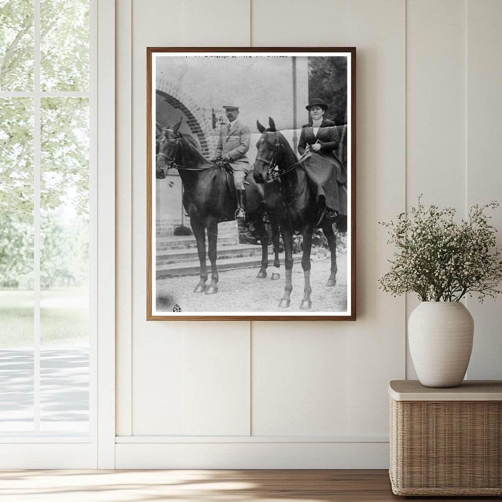 Historic Allan Stoneham and wife at Etaples Print, Vintage Art