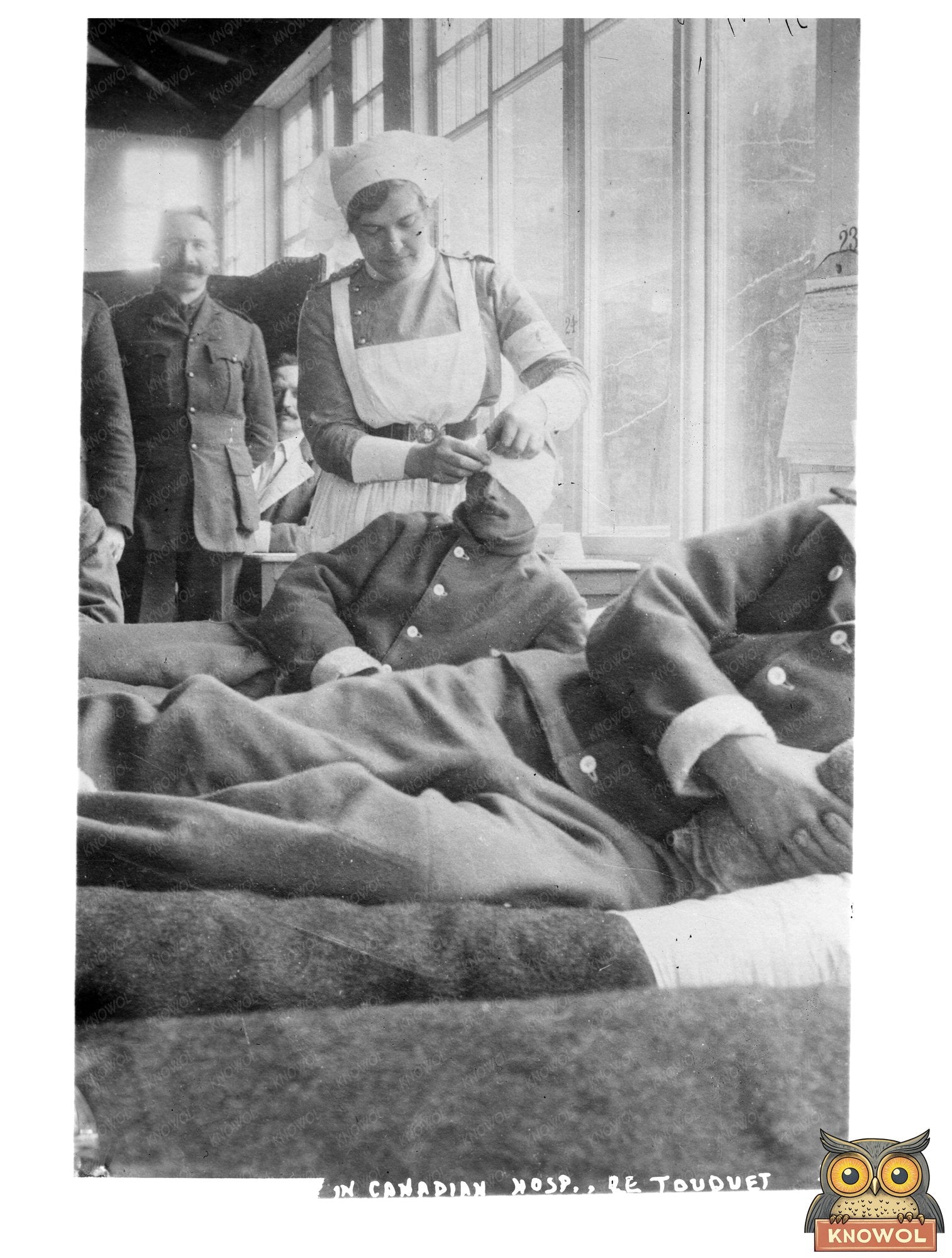 Historic [Corp. J. Mant] in Canadian Hosp. [i.e., Hospital], Le Touquet Print, Vintage Art