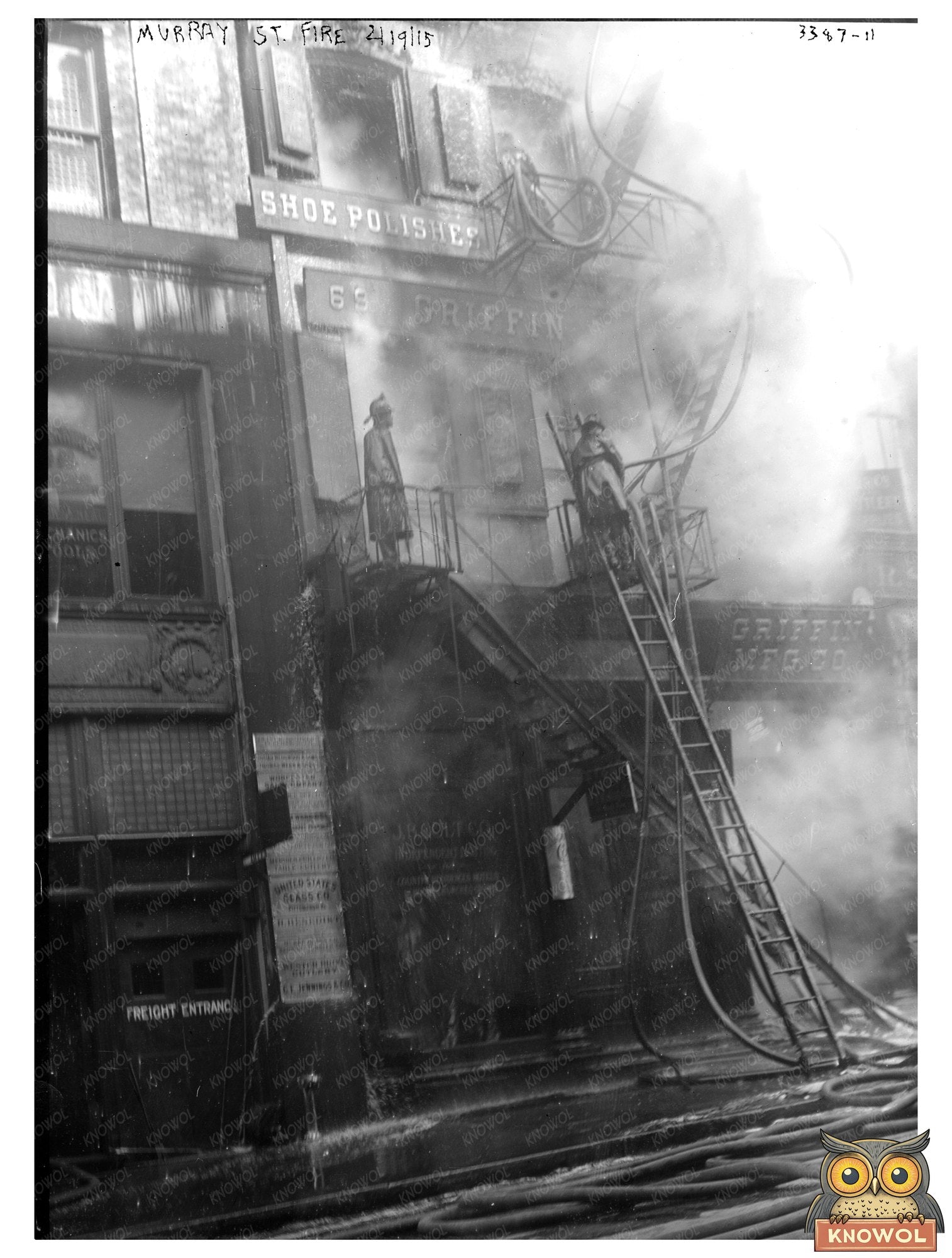 Historic Murray St. fire, 2/19/15 Print, Vintage Art