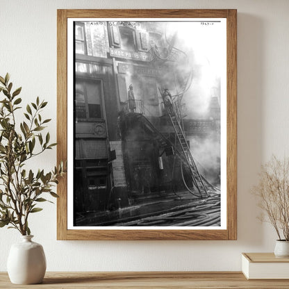 Historic Murray St. fire, 2/19/15 Print, Vintage Art
