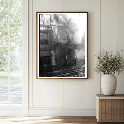Historic Murray St. fire, 2/19/15 Print, Vintage Art