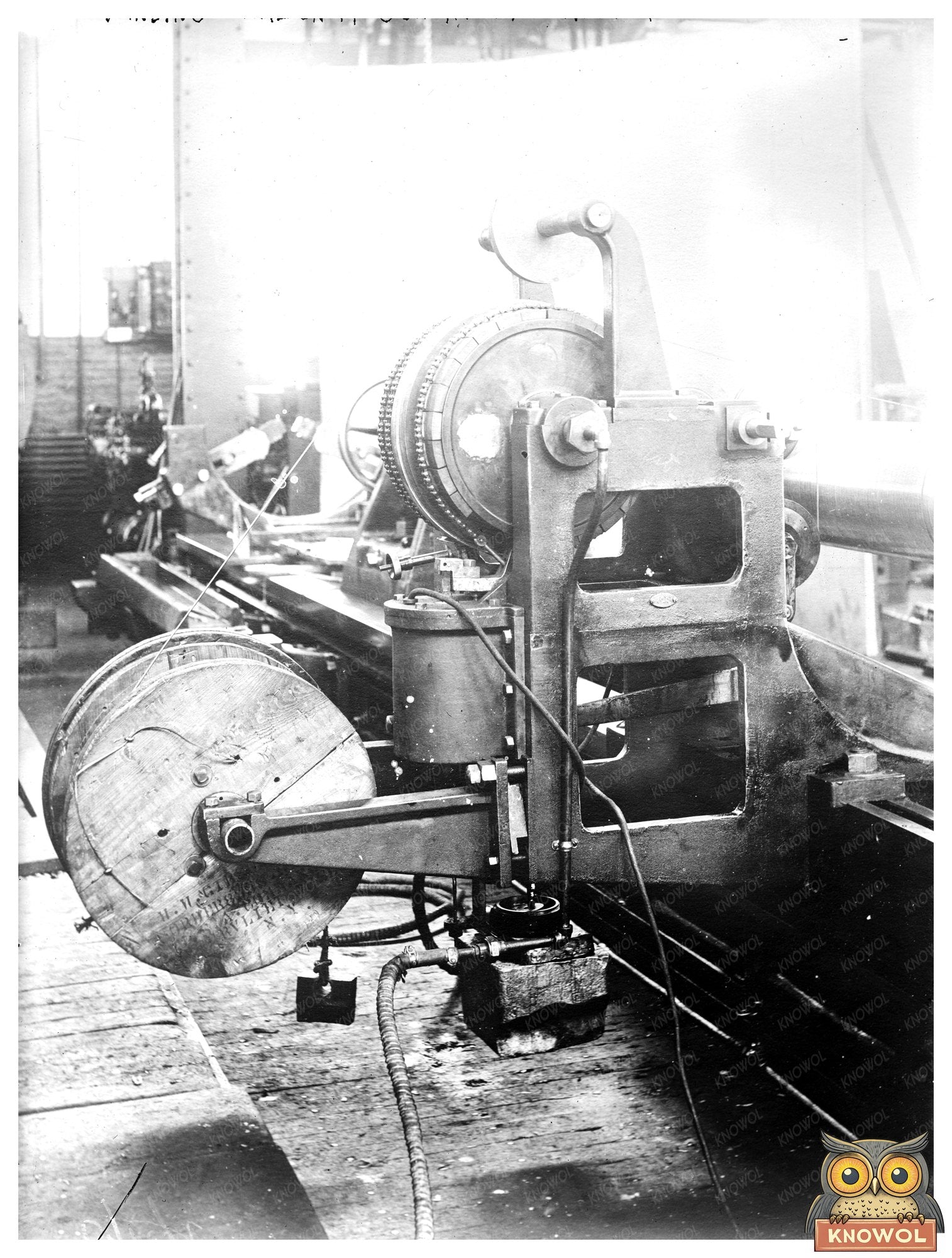 Historic Winding wire on 14" gun at Watervliet Print, Vintage Art