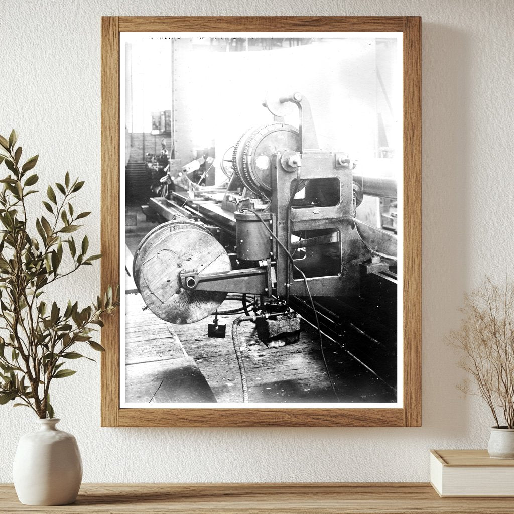 Historic Winding wire on 14" gun at Watervliet Print, Vintage Art