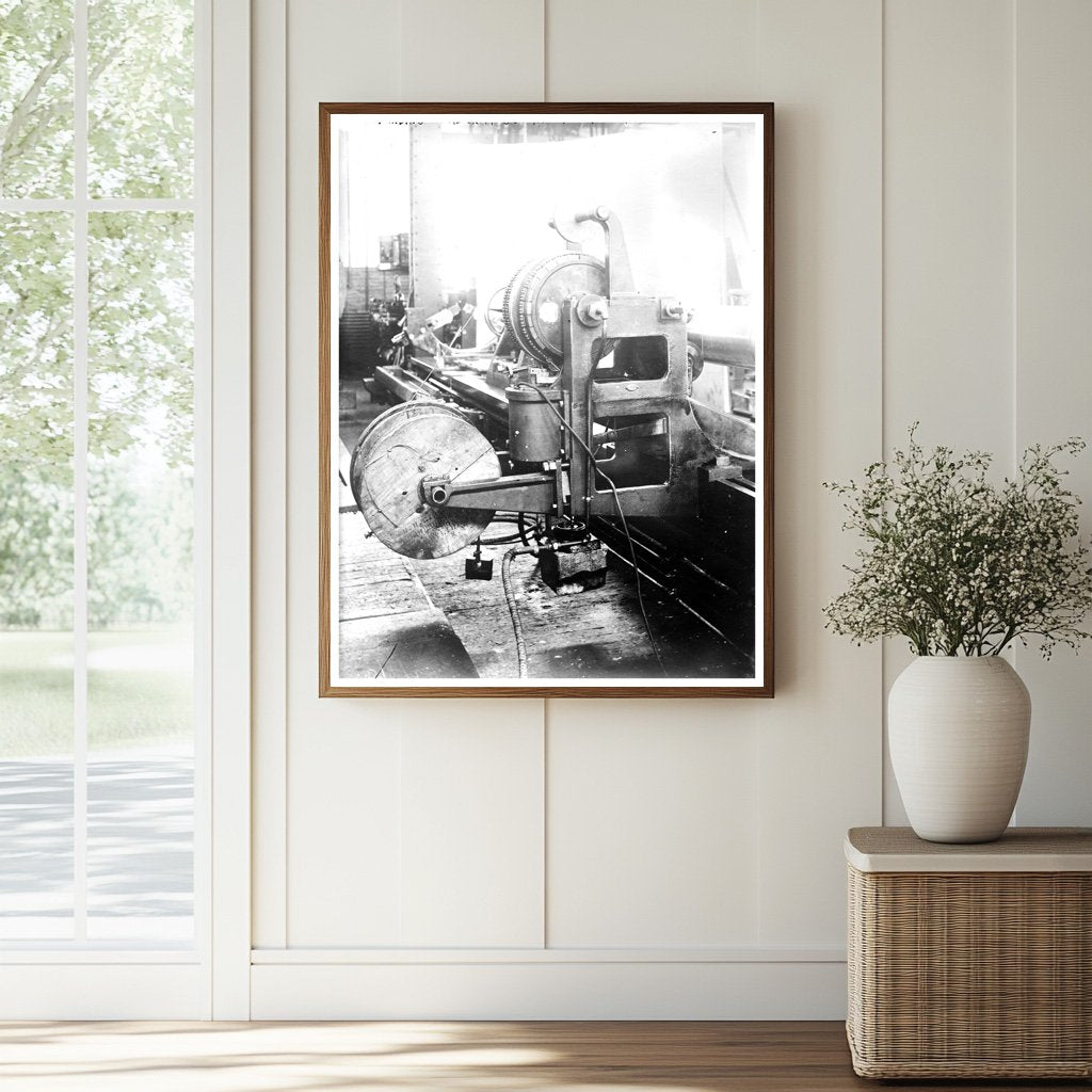 Historic Winding wire on 14" gun at Watervliet Print, Vintage Art