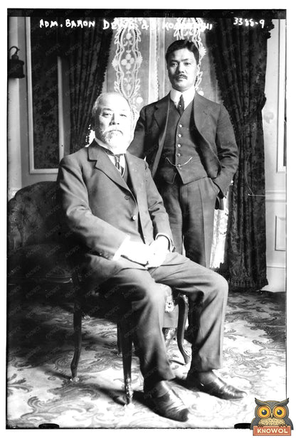 Historic Portrait of Two Early 20th Century Leaders