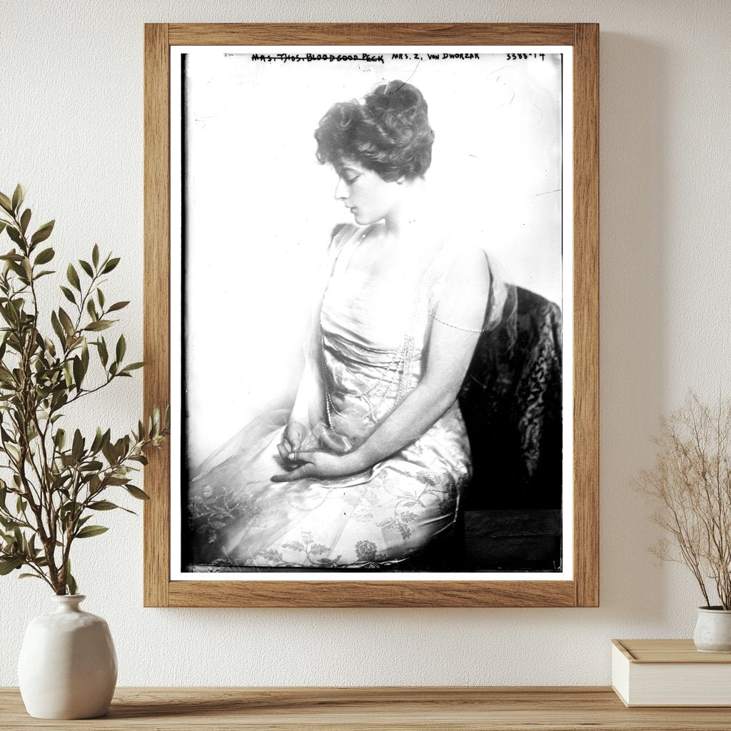 Historic Mrs. Z. von Dworzak Print, Vintage Art
