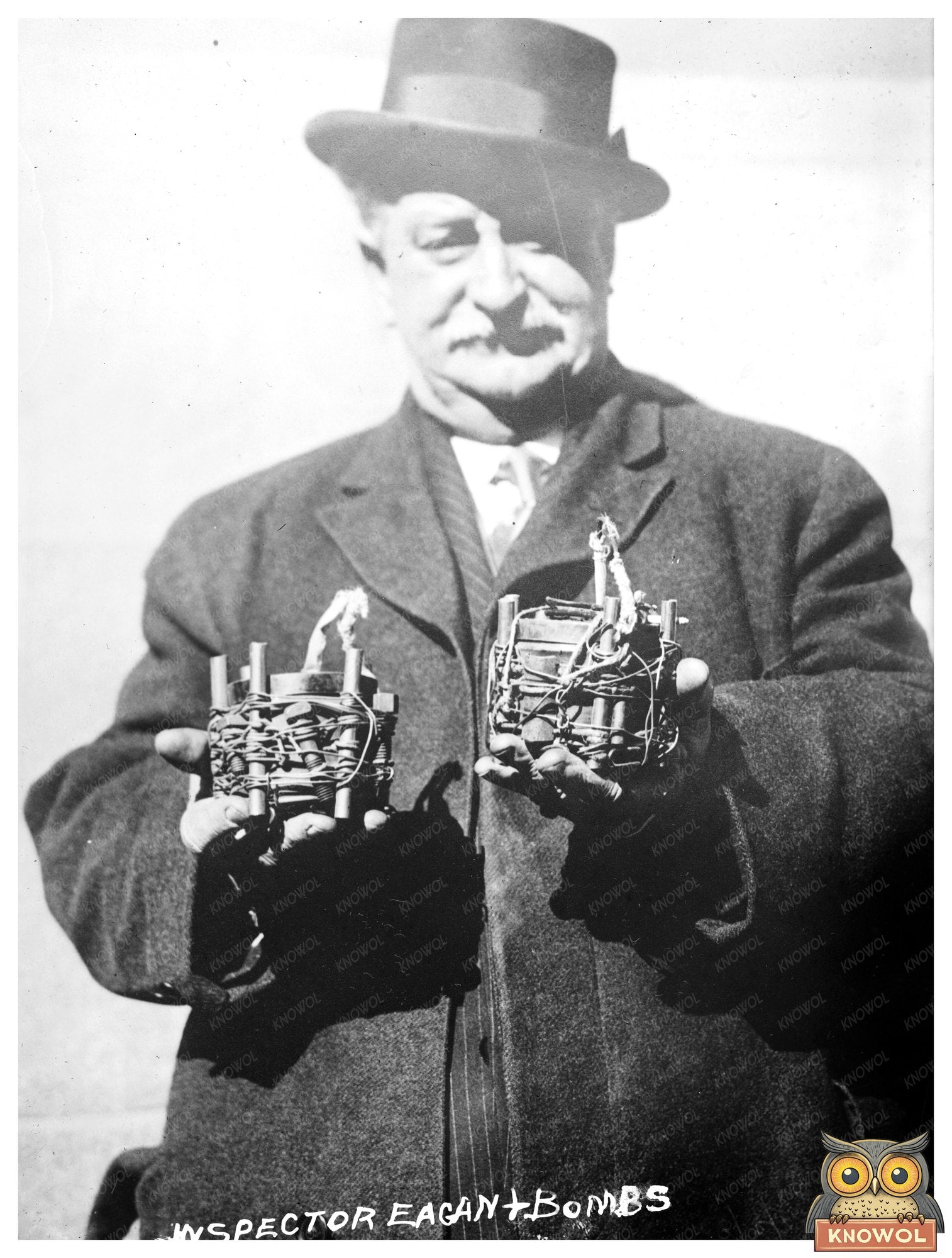 Historic Inspector Eagan & bombs Print, Vintage Art
