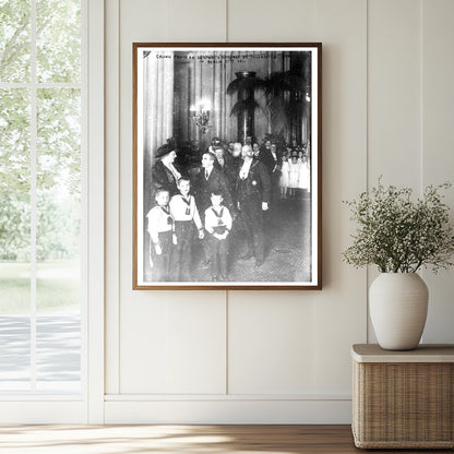 Historic Crown Prince of Germany's children at celebration in Berlin City Hall Print, Vintage Art