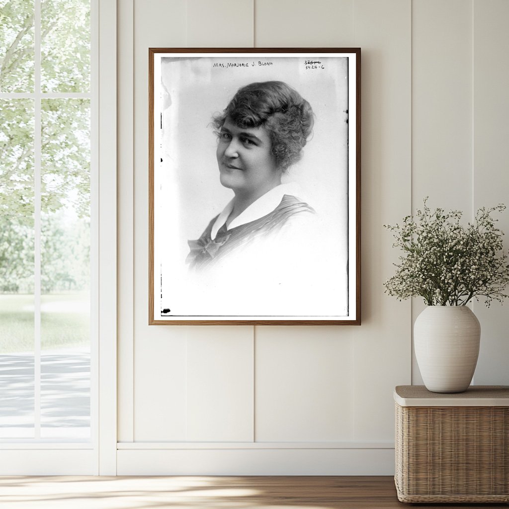 Historic Mrs. Marjorie J. Bloom Print, Vintage Art
