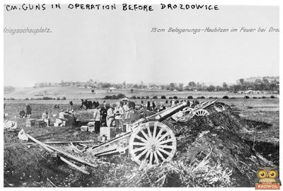 Austrian 15 cm Guns in Action at Drozodwice, 1910s
