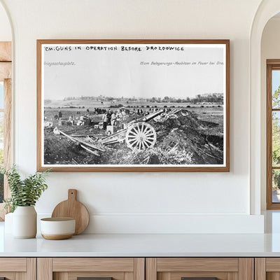 Austrian 15 cm Guns in Action at Drozodwice, 1910s