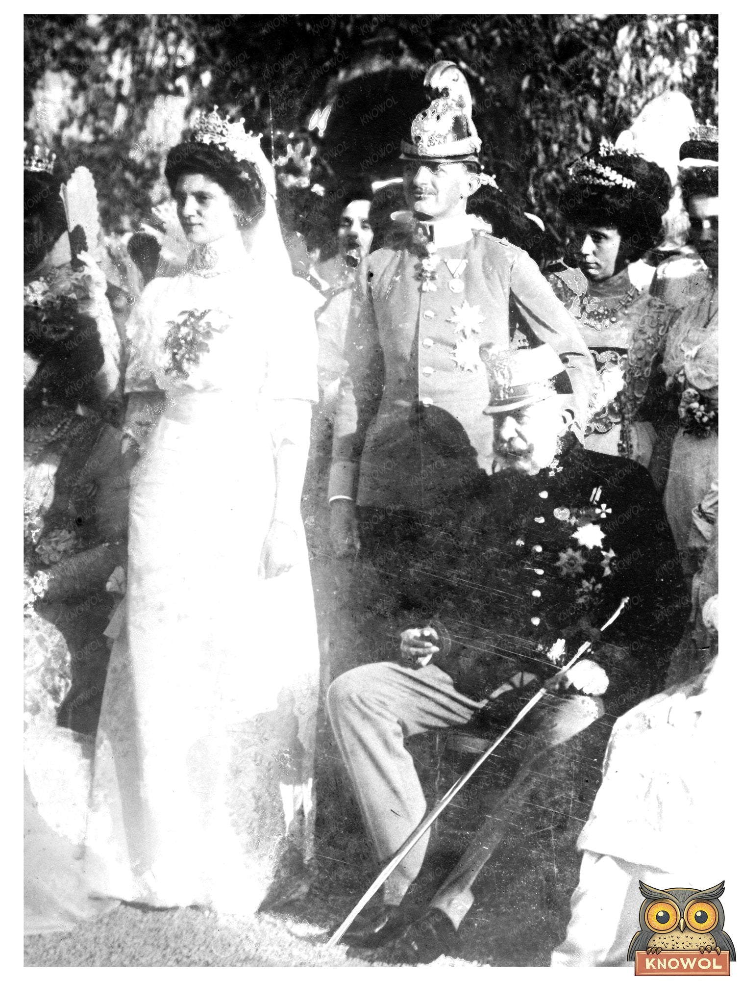 Historic Emperor Franz Josef at wedding of Carl Franz Josef and Zita Print, Vintage Art
