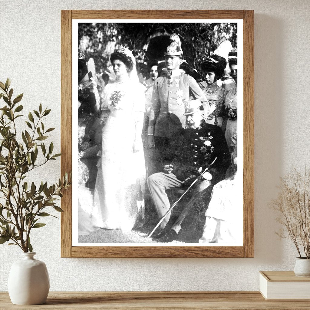 Historic Emperor Franz Josef at wedding of Carl Franz Josef and Zita Print, Vintage Art
