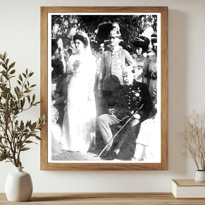 Historic Emperor Franz Josef at wedding of Carl Franz Josef and Zita Print, Vintage Art