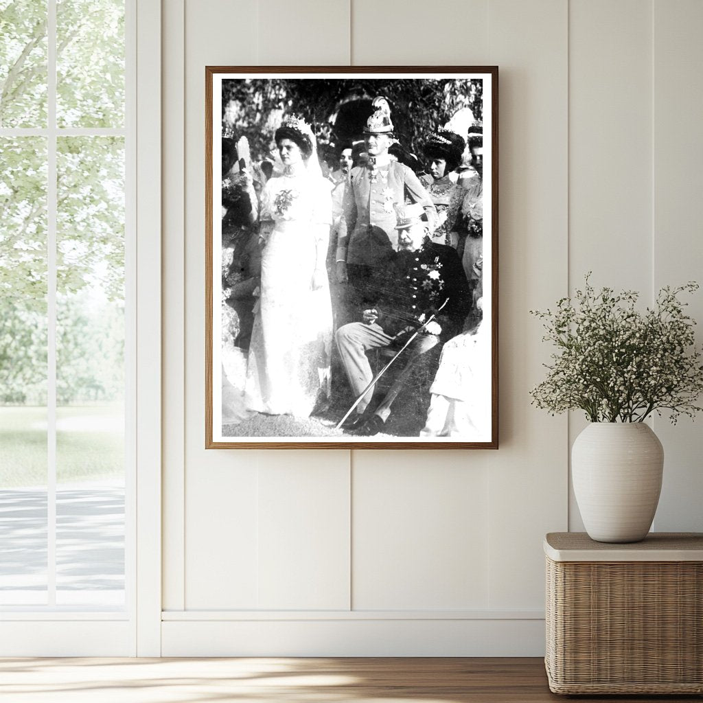 Historic Emperor Franz Josef at wedding of Carl Franz Josef and Zita Print, Vintage Art
