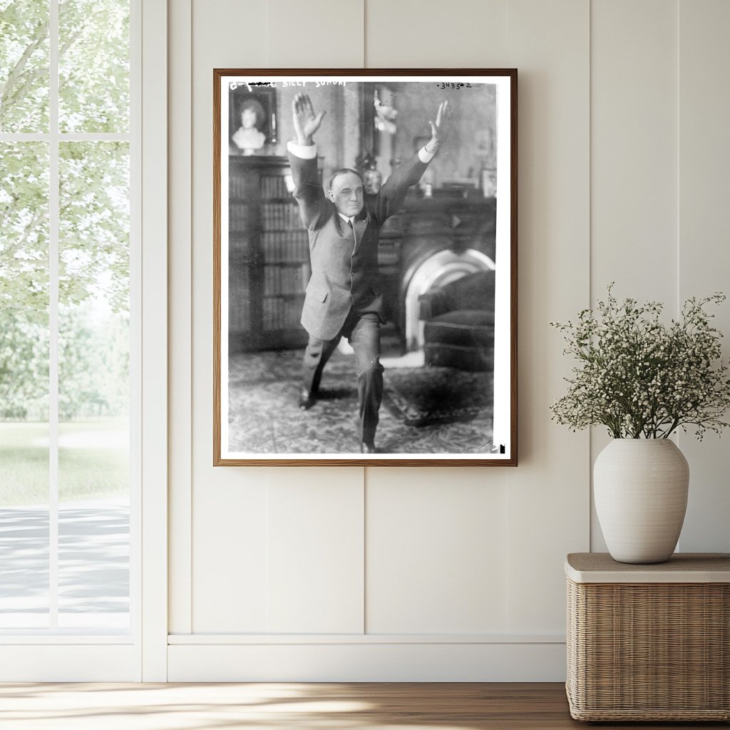 Historic Billy Sunday Print, Vintage Art