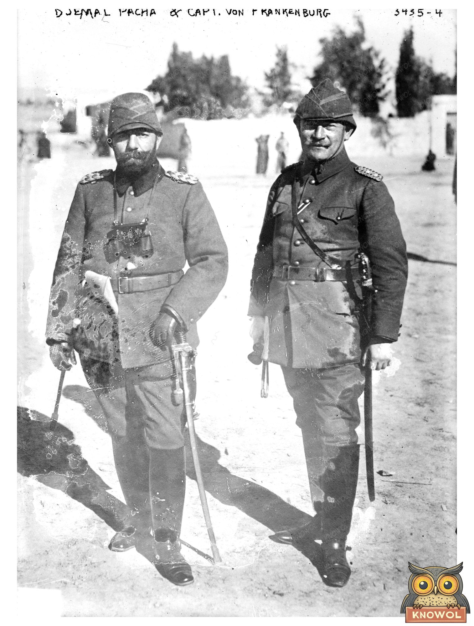 Historic Djemal Pacha & Capt. Von Frankenburg Print, Vintage Art