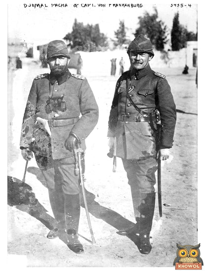 Historic Djemal Pacha & Capt. Von Frankenburg Print, Vintage Art