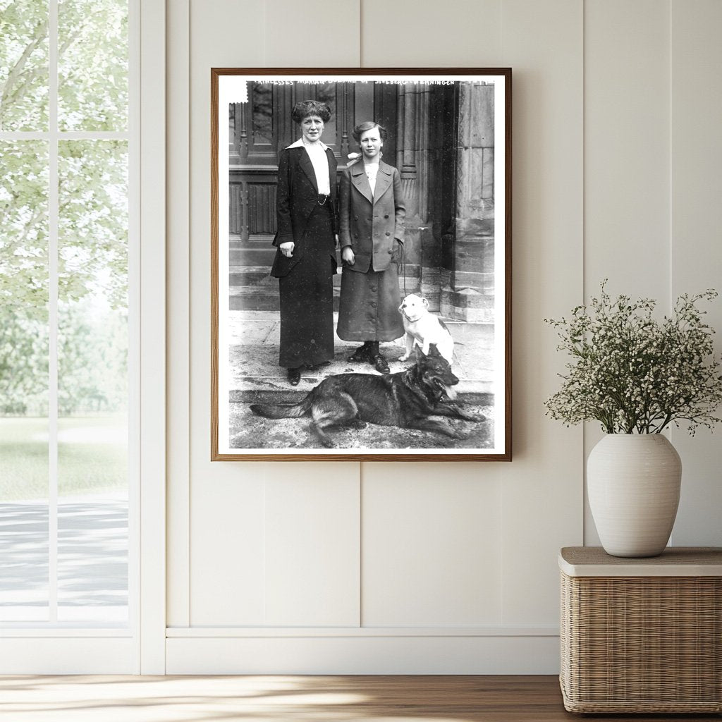 Historic Princesses Maria & Juliana of Stolberg-Werningen [i.e., Stolberg-Wernigerode] Print, Vintage Art