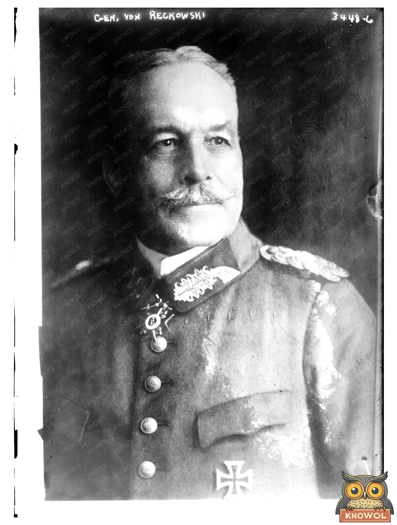 Historic Gen. Von Reckowski [i.e., Rekowski] Print, Vintage Art