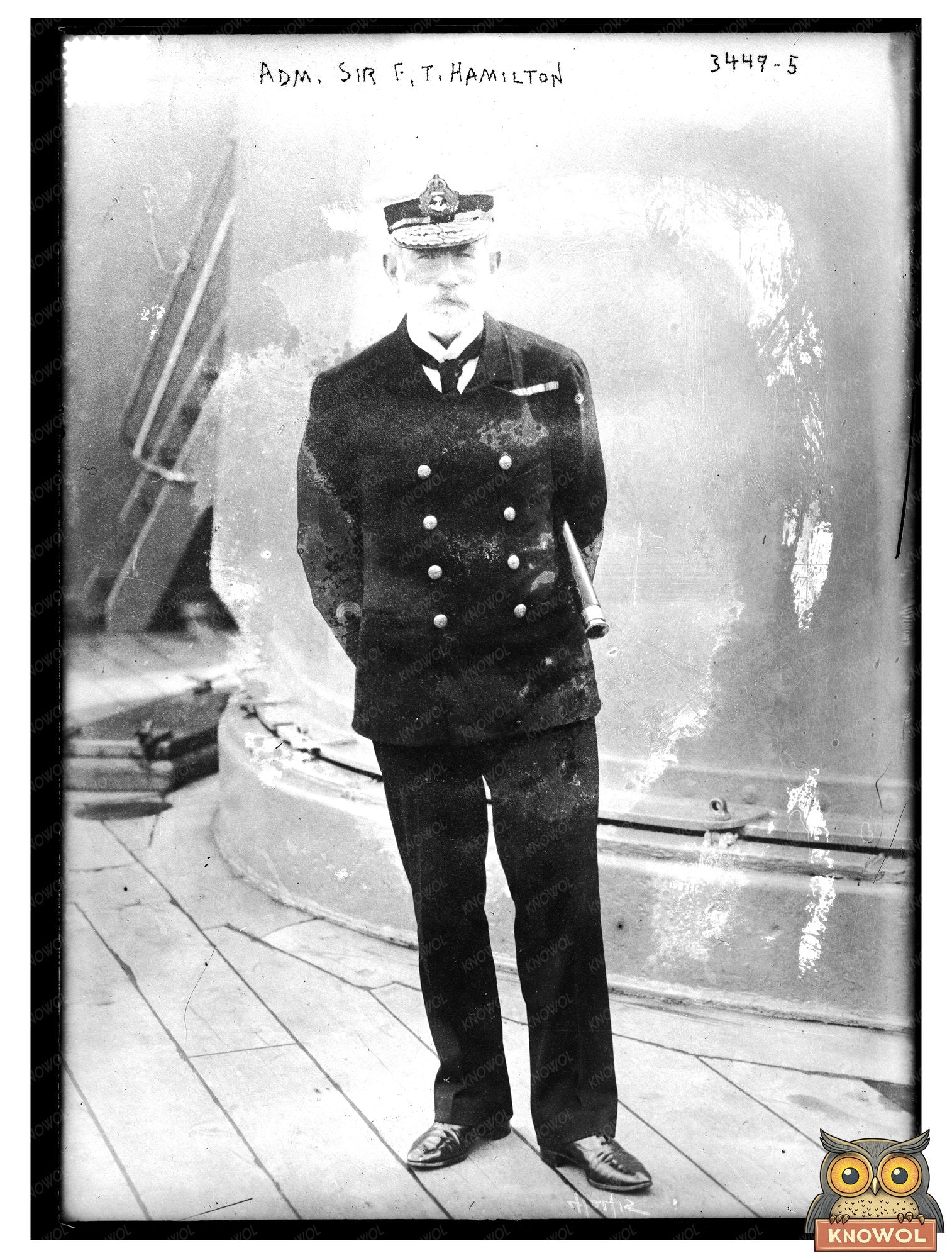 Historic Adm. Sir F.T. Hamilton Print, Vintage Art