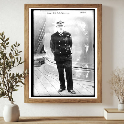 Historic Adm. Sir F.T. Hamilton Print, Vintage Art