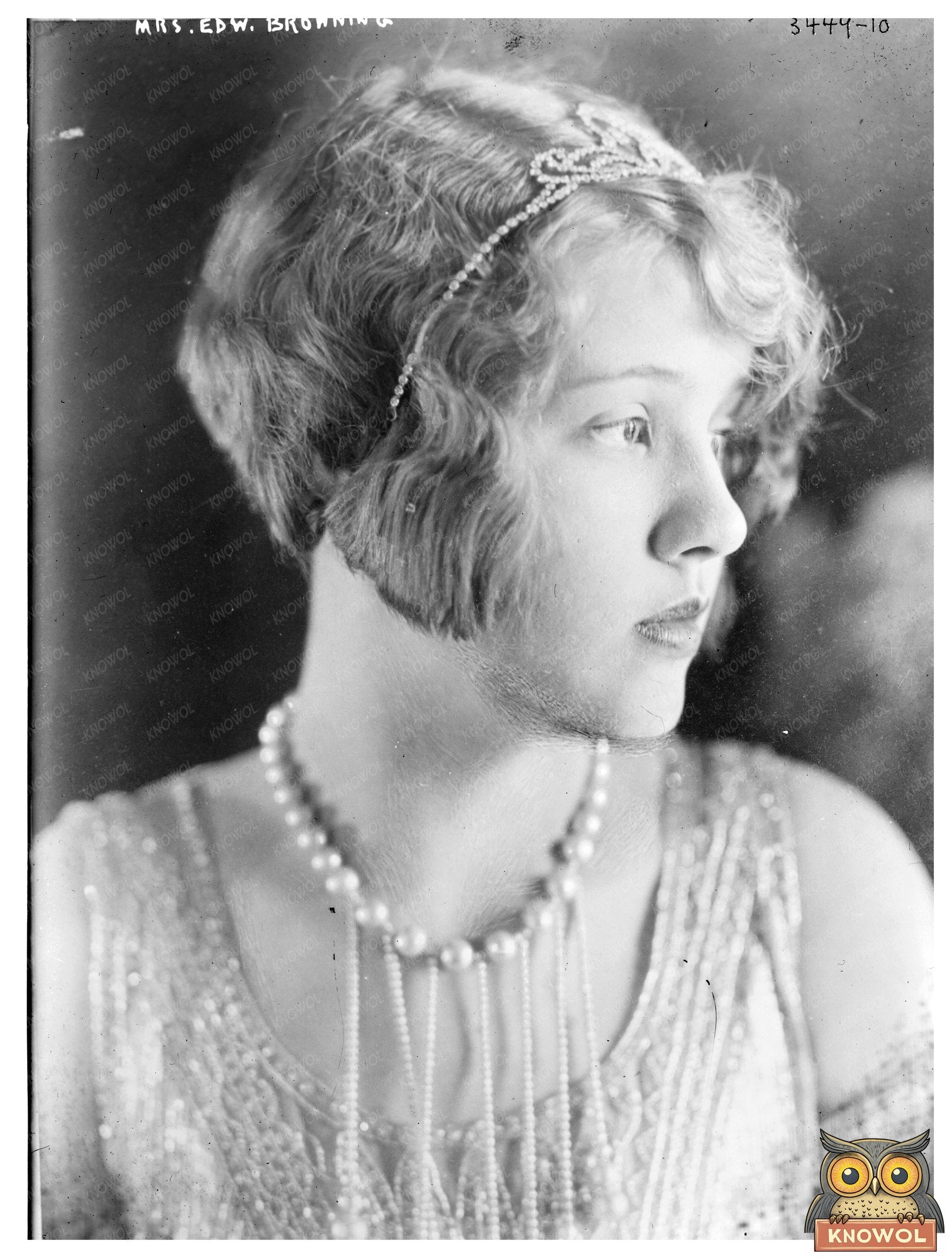 Historic Mrs. Edw. Browning Print, Vintage Art