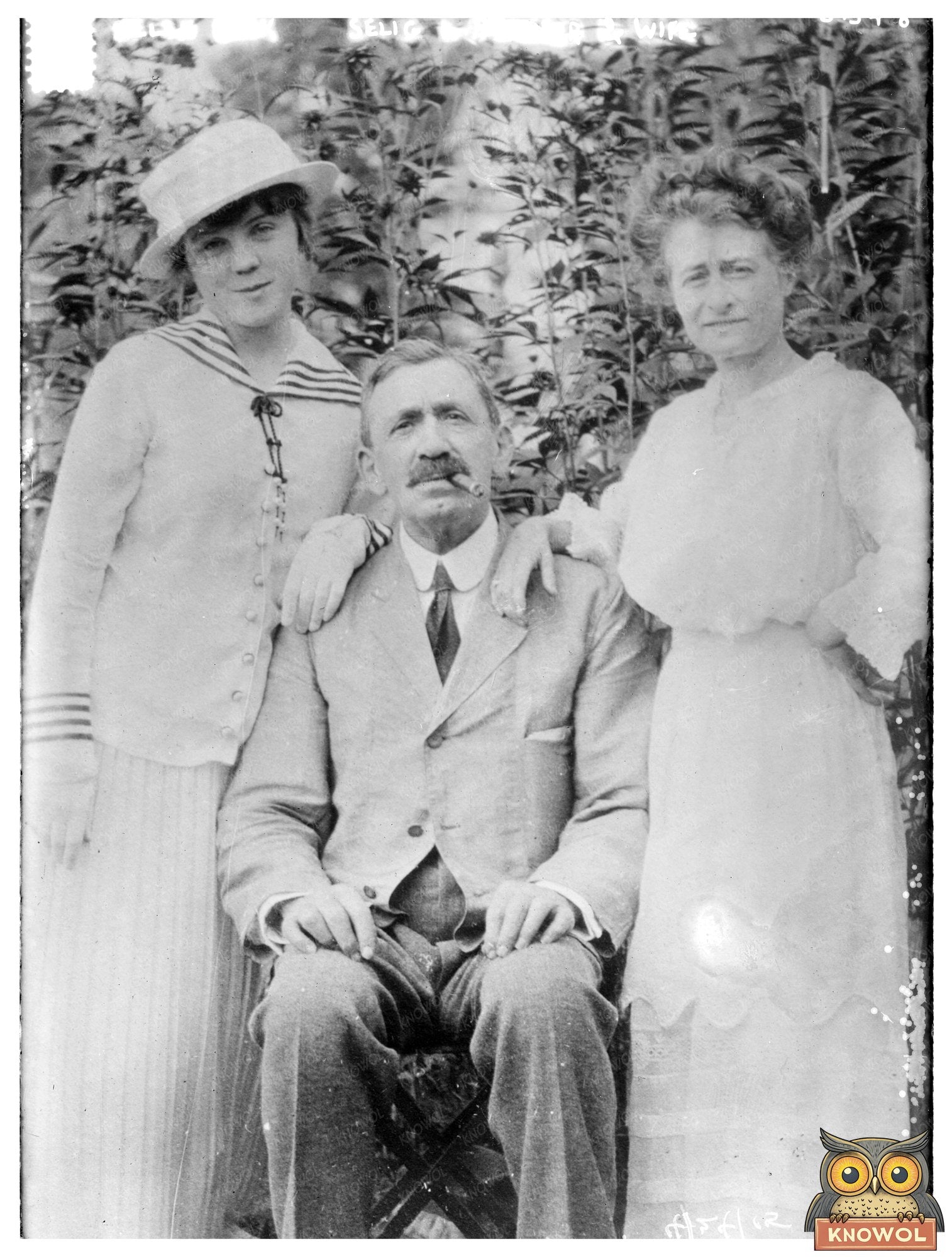 Historic Helen Buck, Selig L. Heilner and wife Print, Vintage Art