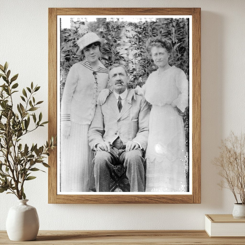 Historic Helen Buck, Selig L. Heilner and wife Print, Vintage Art