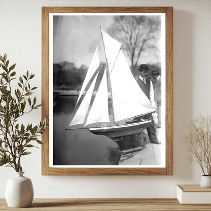 Historic Toy yacht, Cent'l [Central] Park Print, Vintage Art