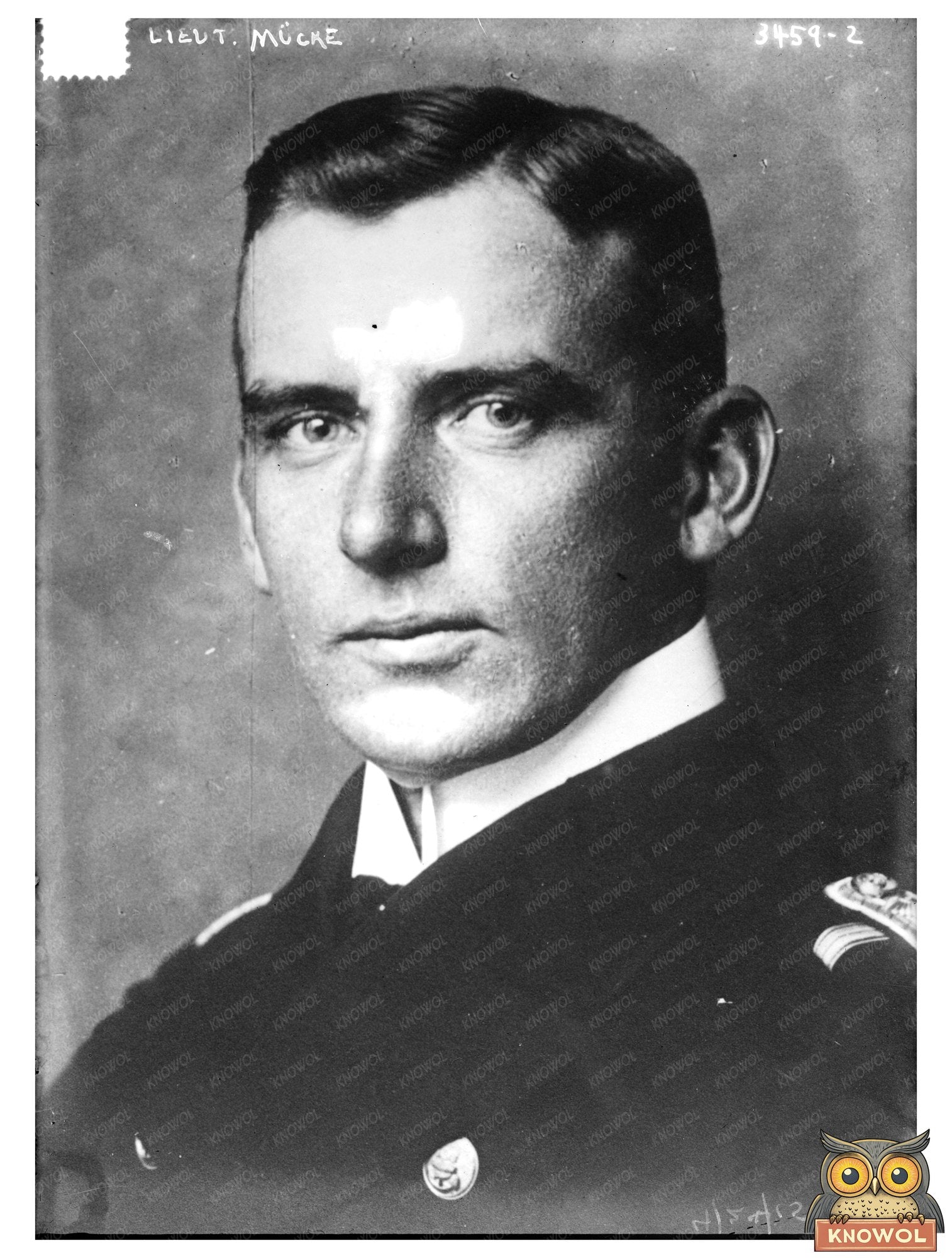 Historic Lieut. Mucke Print, Vintage Art