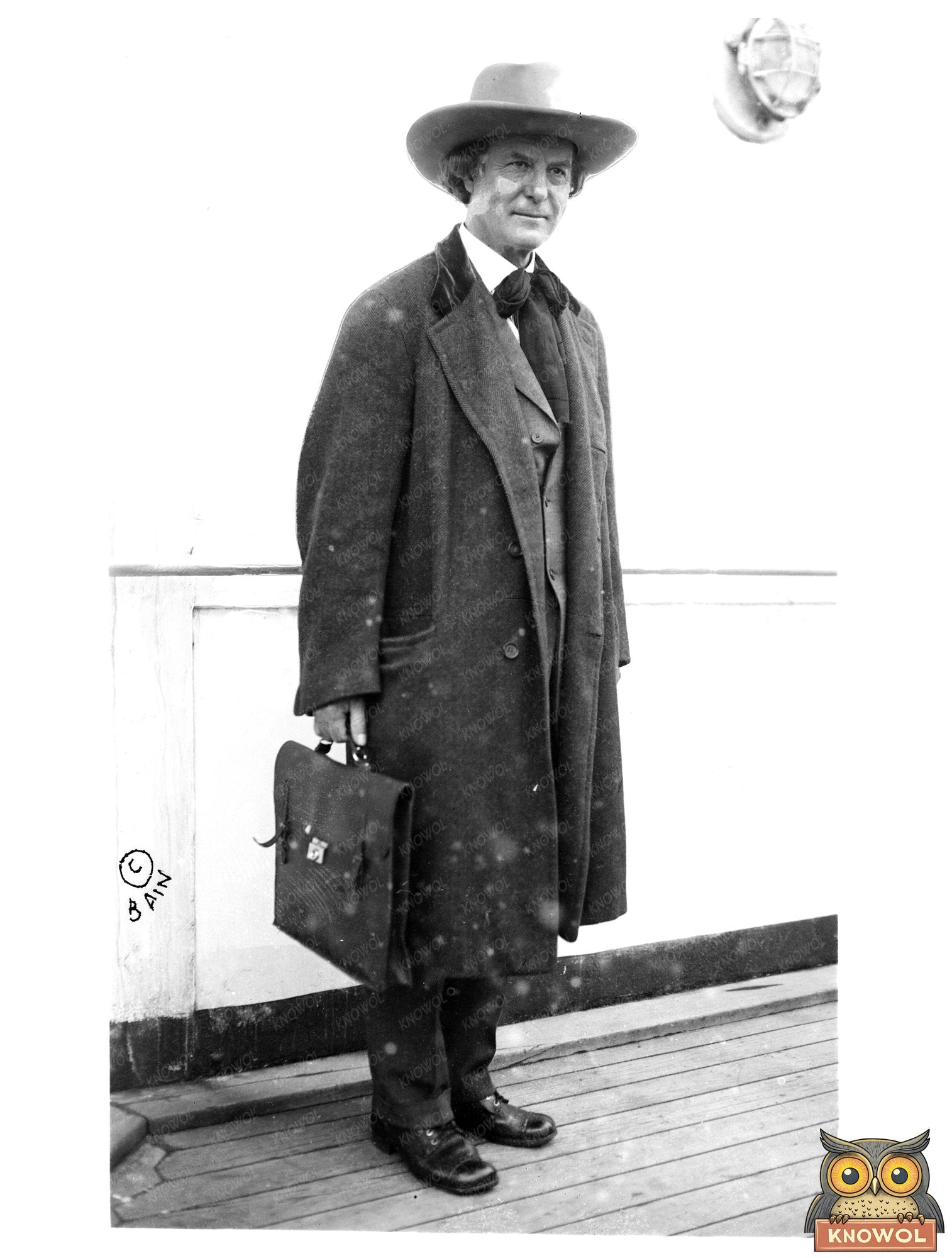 Historic Elbert Hubbard on LUSITANIA Print, Vintage Art