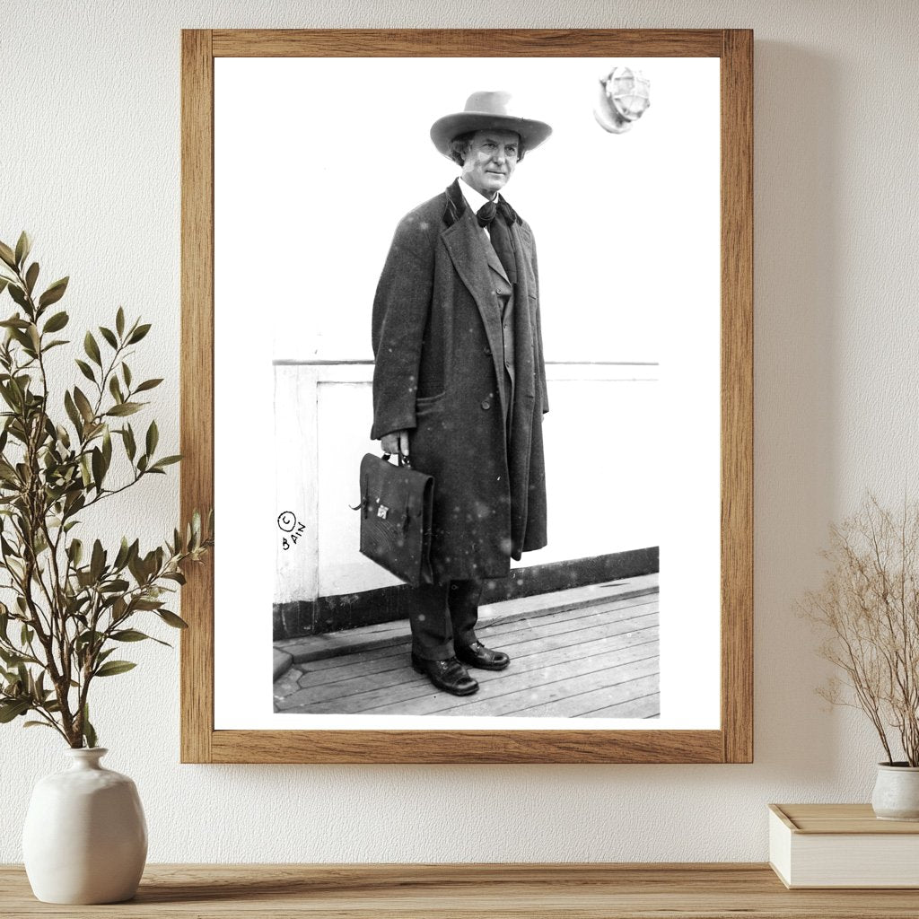 Historic Elbert Hubbard on LUSITANIA Print, Vintage Art
