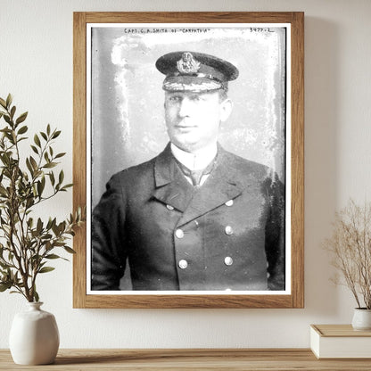Historic Capt. C.A. Smith of Carpathia Print, Vintage Art