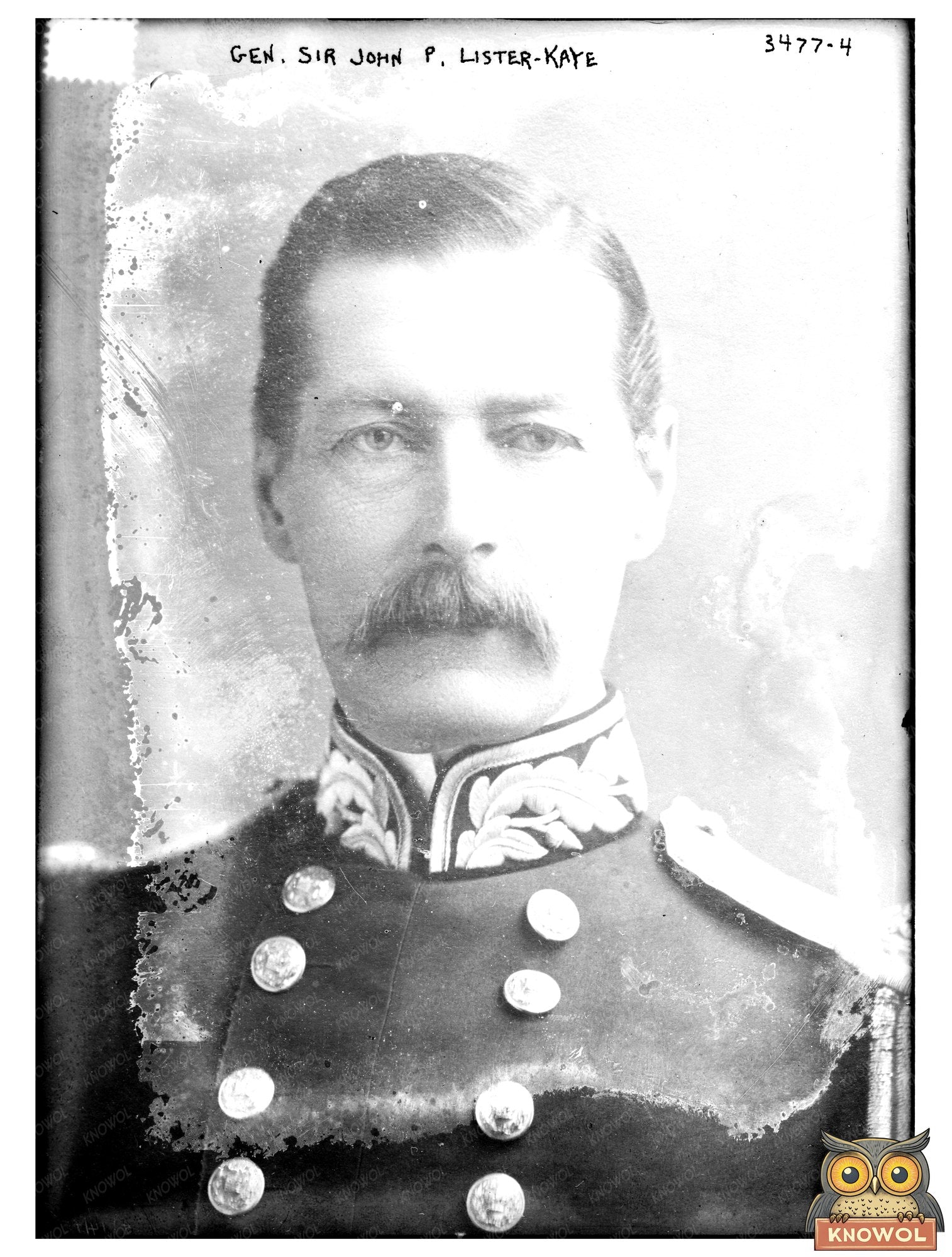 Historic Gen. Sir John P. Lister-Kaye Print, Vintage Art