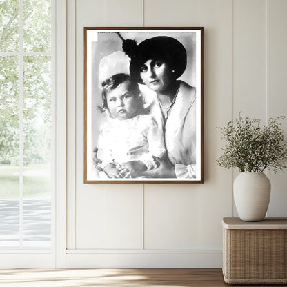 Historic Princess August Wilhelm & son Print, Vintage Art