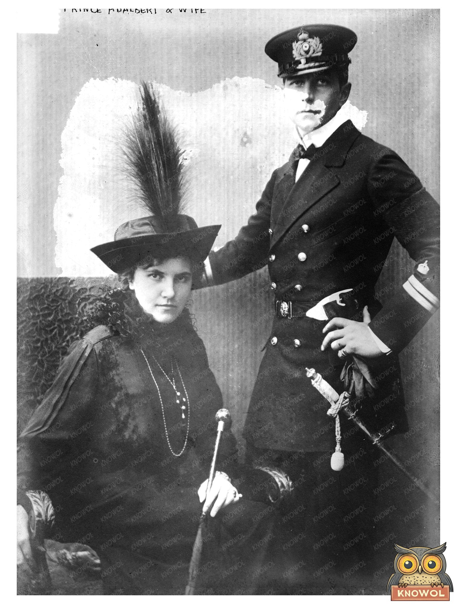 Historic Prince Adalbert and wife Print, Vintage Art
