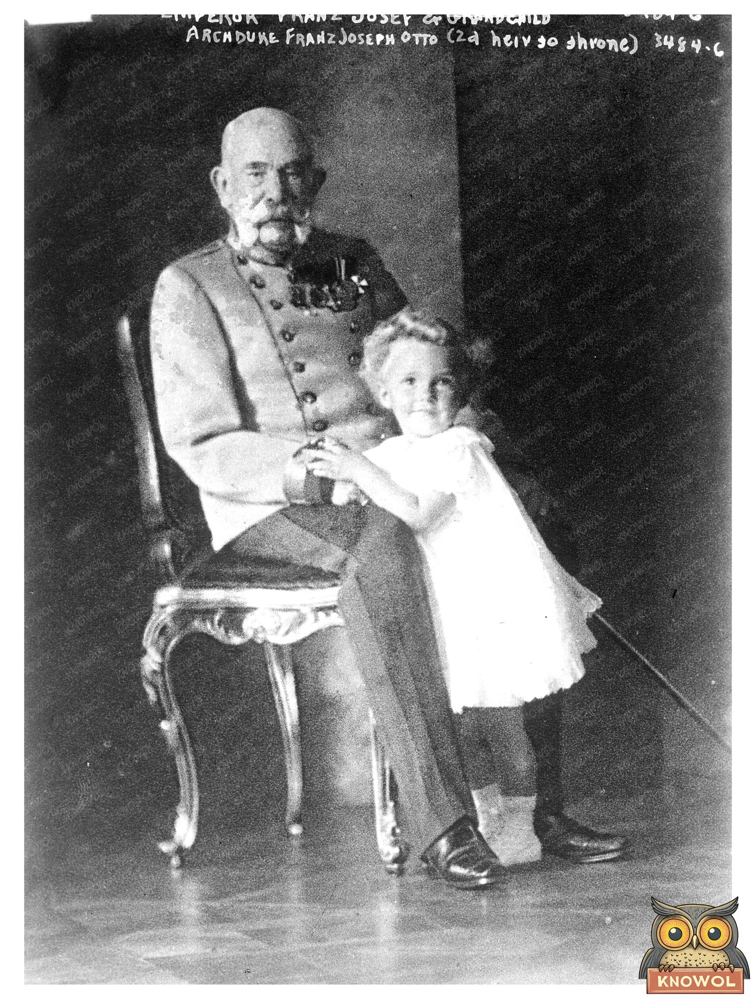 Historic Emperor Franz Josef and Archduke Franz Joseph Otto (2d heir to throne) Print, Vintage Art