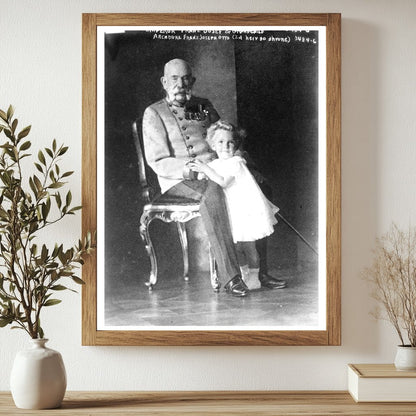 Historic Emperor Franz Josef and Archduke Franz Joseph Otto (2d heir to throne) Print, Vintage Art