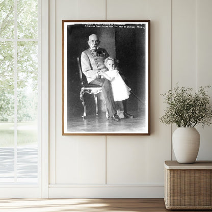 Historic Emperor Franz Josef and Archduke Franz Joseph Otto (2d heir to throne) Print, Vintage Art