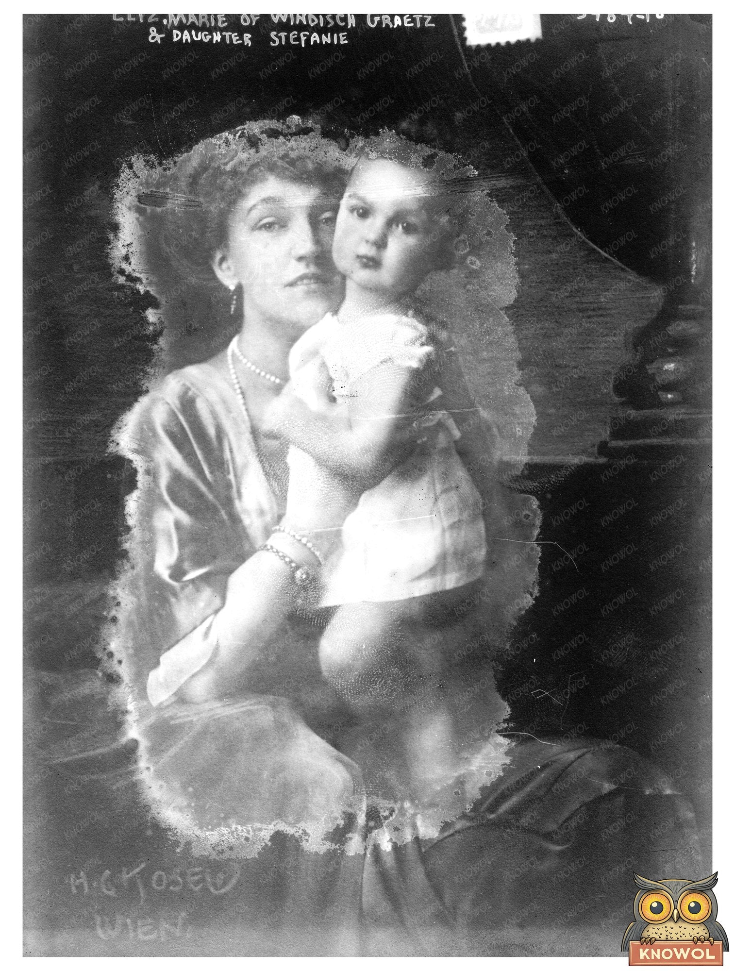 Historic Eliz. Marie Windisch Graetz and daughter Stefanie Print, Vintage Art