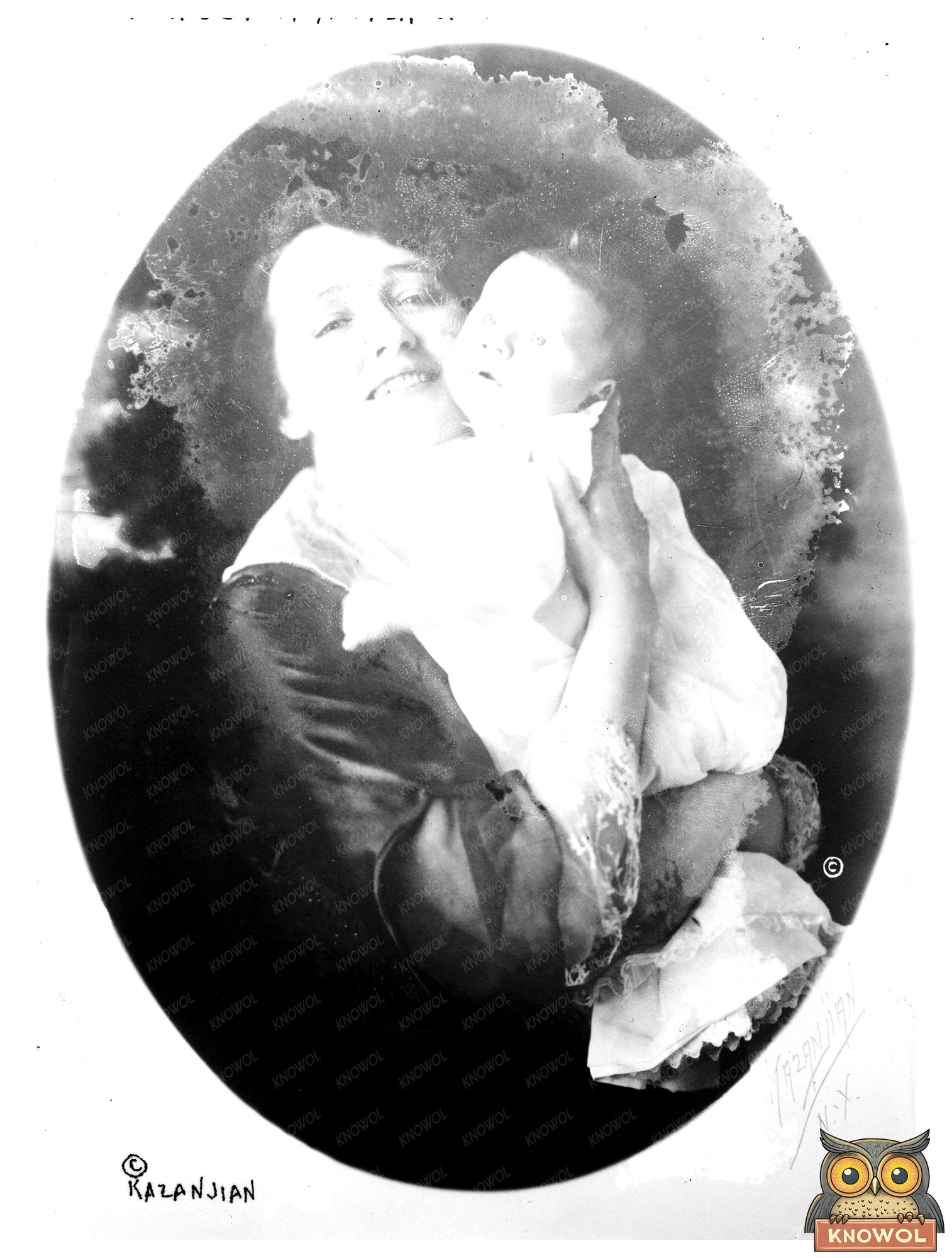 Historic Mrs. De Wolf Hopper and baby Print, Vintage Art